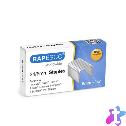 Tűzőkapocs, 24/6, horganyzott, RAPESCO