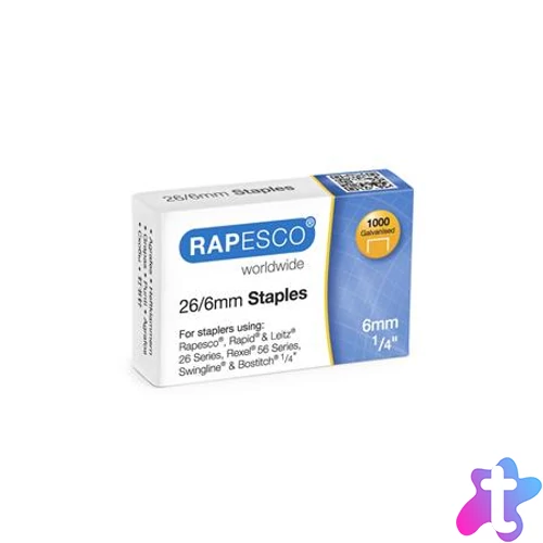 Tűzőkapocs, 26/6, horganyzott, RAPESCO