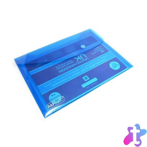 Irattartó tasak, A5, patentos, RAPESCO "Eco", áttetsző vegyes színek