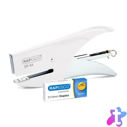 Tűzőgép, kézi, 21/4, 12 lap, RAPESCO "SP-64", fehér