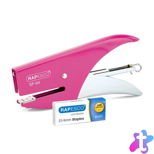 Tűzőgép, kézi, 21/4, 12 lap, RAPESCO "SP-64", rózsaszín