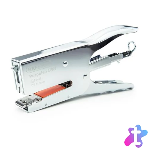 Tűzőgép, kézi, 24/8, 45 lap, fém, RAPESCO "Porpoise ONE", króm