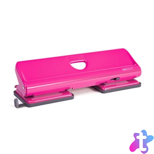 Lyukasztó, négylyukú, 22 lap, fém, RAPESCO "720", pink