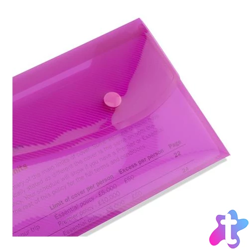 Irattartó tasak, DL, patentos, RAPESCO "Eco GRS Recycled", áttetsző vegyes színek