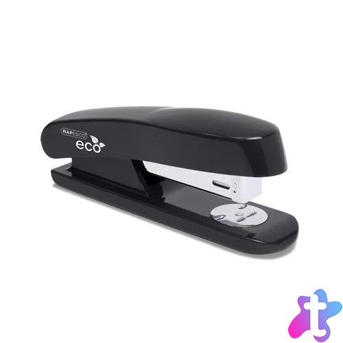 Tűzőgép, 24/6, 26/6, 20 lap, RAPESCO "Eco GRS Recycled Half-Strip", fekete