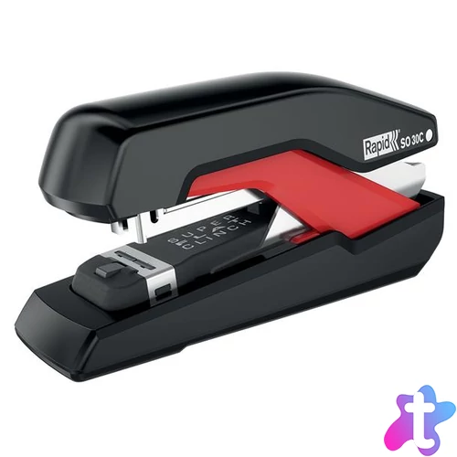 Tűzőgép, 30 lap, lapos tűzés, RAPID "Supreme OmniPress S030c", fekete/piros