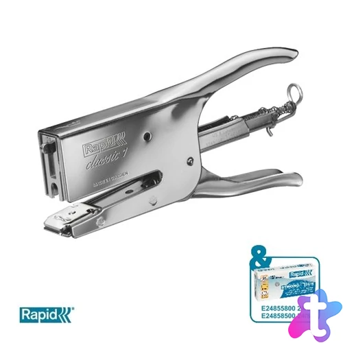 Tűzőgép, kézi, 24/6, 24/8, 50 lap, RAPID "K1 Classic", króm