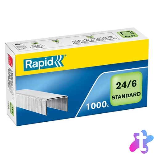 Tűzőkapocs, 24/6, horganyzott, RAPID "Standard"