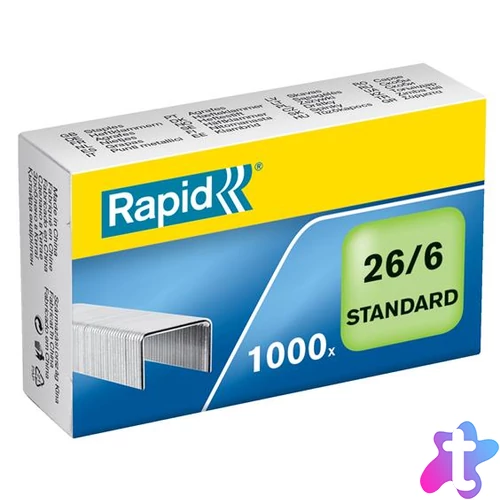 Tűzőkapocs, 26/6, horganyzott, RAPID "Standard"