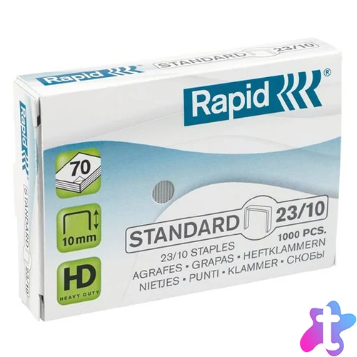 Tűzőkapocs, 23/10, horganyzott, RAPID "Standard"