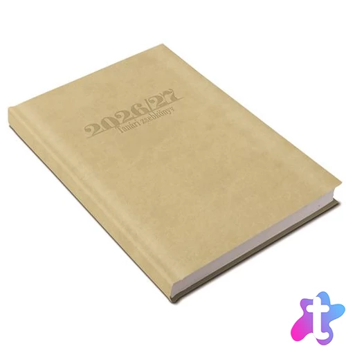 Tanári zsebkönyv, heti, 2026/2027 tanév, REALSYSTEM, drapp