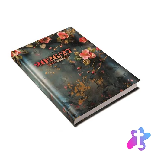 Tanári zsebkönyv, heti, 2026/2027 tanév, REALSYSTEM, virágminta