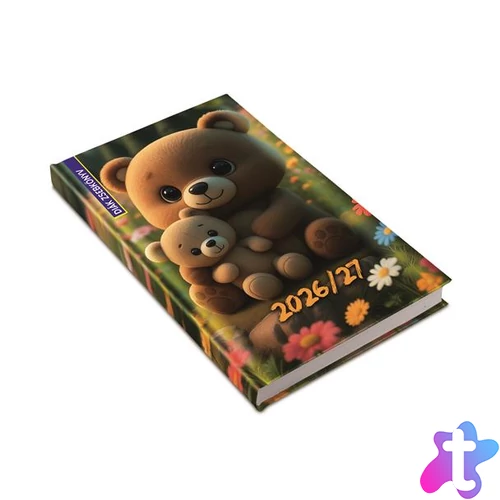 Diák zsebkönyv, heti, 2026/2027 tanév, REALSYSTEM, mackó