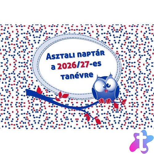 Asztali naptár, heti, 2026/2027 tanév, REALSYSTEM