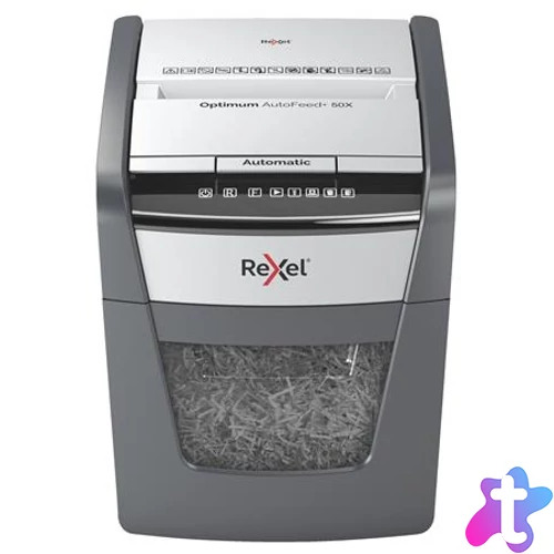 Iratmegsemmisítő, konfetti, 50 lap, REXEL, "Optimum AutoFeed+ 50X"