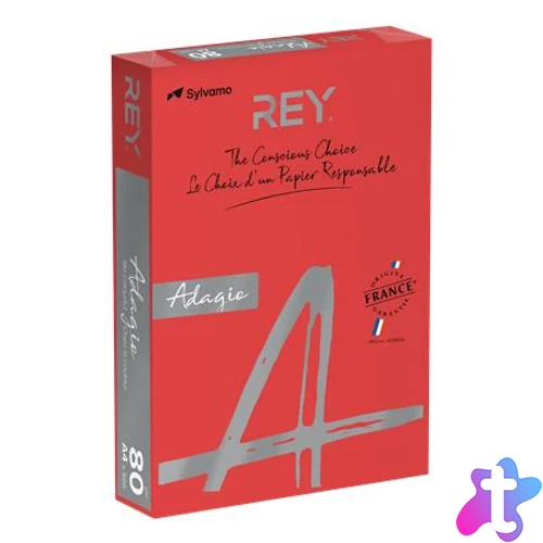 Másolópapír, színes, A4, 80 g, REY "Adagio", intenzív piros