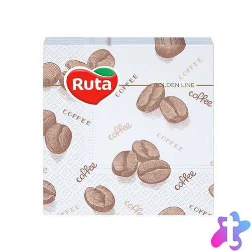 Szalvéta, 1/4 hajtogatott, 2 rétegű, 24x24 cm, 40 db, RUTA "Coffee"