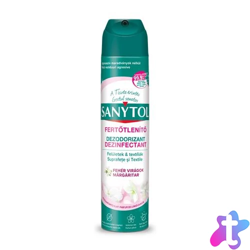 Légfrissítő, fertőtlenítő, 300 ml, SANYTOL, fehér virág
