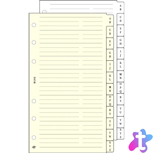 Kalendárium betét, telefonregiszter, "S", SATURNUS, chamois