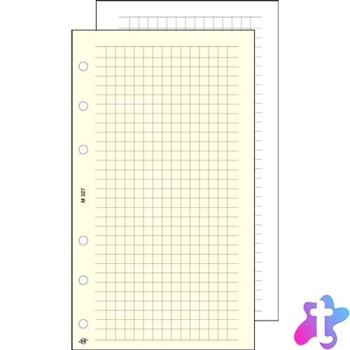Kalendárium betét, jegyzetlap, "M", kockás, SATURNUS, chamois