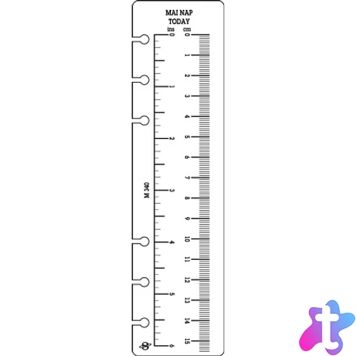 Kalendárium betét, vonalzó, "M", SATURNUS