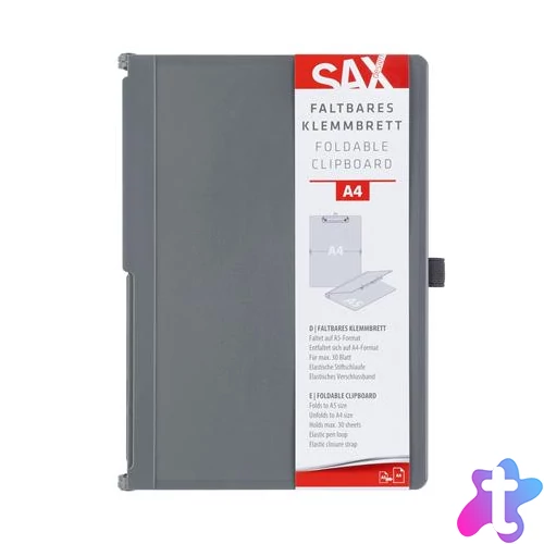 Felírótábla, A4, összehajtható, SAX, szürke