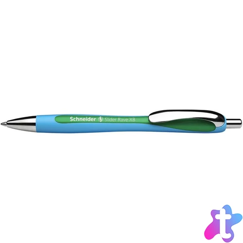 Golyóstoll, 0,7 mm, nyomógombos, SCHNEIDER "Slider Rave XB", zöld
