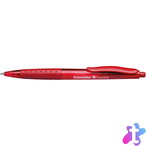 Golyóstoll, 0,5 mm, nyomógombos, SCHNEIDER "Suprimo", piros
