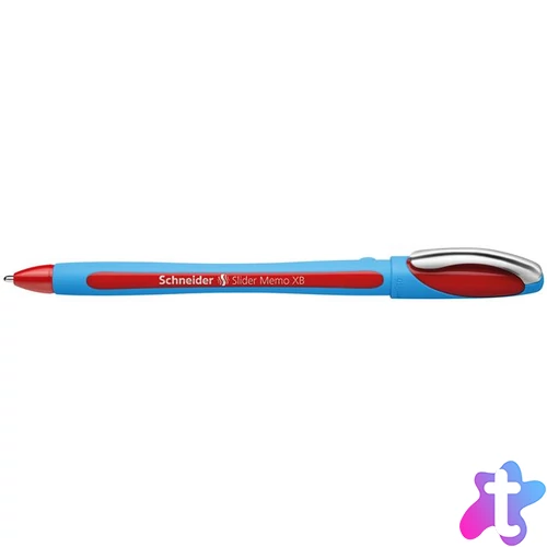 Golyóstoll, 0,7 mm, kupakos, SCHNEIDER "Slider Memo XB", piros