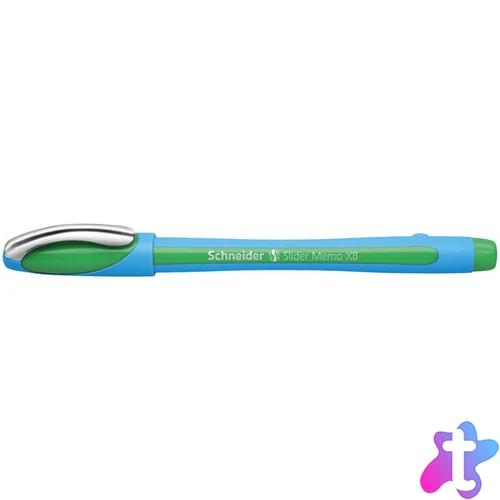 Golyóstoll, 0,7 mm, kupakos, SCHNEIDER "Slider Memo XB", zöld