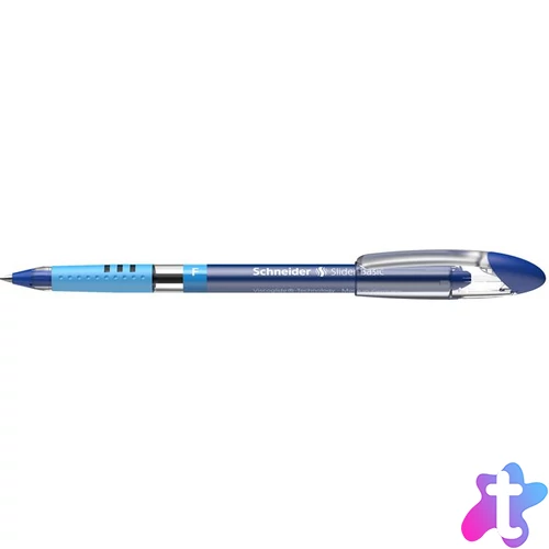 Golyóstoll, 0,3 mm, kupakos, SCHNEIDER "Slider Basic F", kék