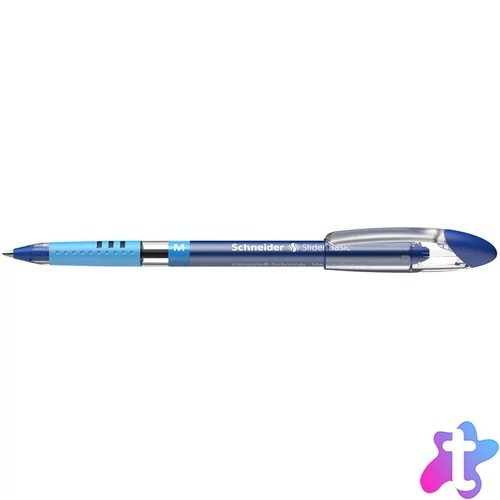 Golyóstoll, 0,5 mm, kupakos, SCHNEIDER "Slider Basic M", kék