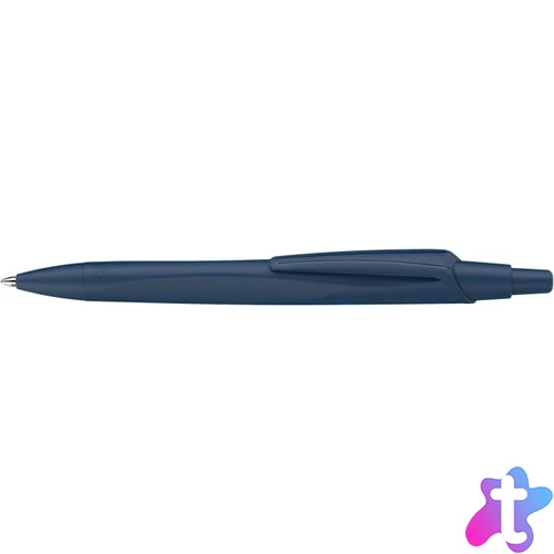 Golyóstoll, 0,5 mm, nyomógombos, sötétkék színű tolltest, SCHNEIDER "Reco", kék