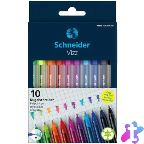 Golyóstoll készlet, 0,5 mm, kupakos, SCHNEIDER "Vizz", vegyes színek