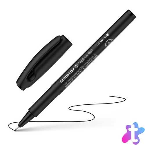 Tűfilc, 0,4 mm, SCHNEIDER "Topliner 967", fekete