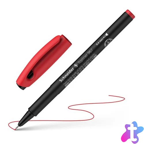 Tűfilc, 0,4 mm, SCHNEIDER "Topliner 967", piros