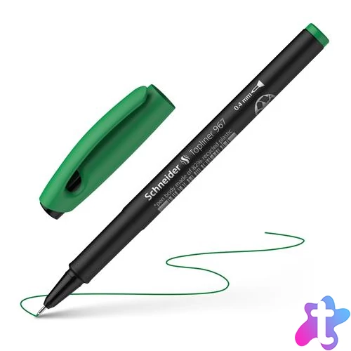 Tűfilc, 0,4 mm, SCHNEIDER "Topliner 967", zöld