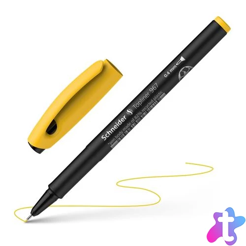 Tűfilc, 0,4 mm, SCHNEIDER "Topliner 967", sárga