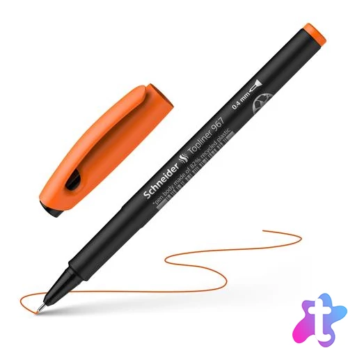 Tűfilc, 0,4 mm, SCHNEIDER "Topliner 967", narancssárga