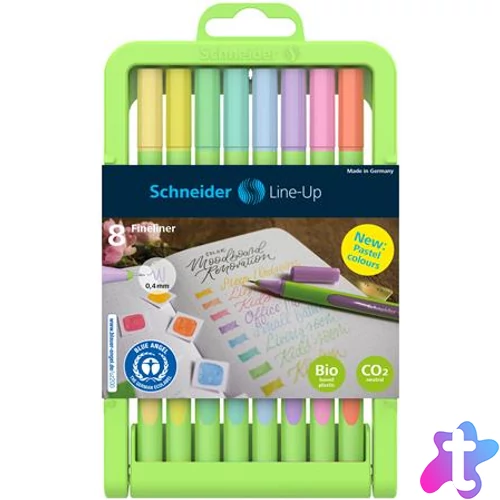 Tűfilc készlet, 0,4 mm, SCHNEIDER "Line-Up Pastel", 8 különböző pasztell szín