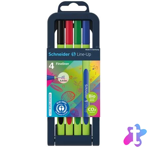 Tűfilc készlet, 0,4 mm, SCHNEIDER "Line-Up", 4 különböző szín