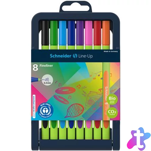 Tűfilc készlet, 0,4 mm, SCHNEIDER "Line-Up", 8 különböző szín