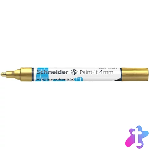 Dekormarker, akril, 4 mm, SCHNEIDER "Paint-It 320", arany