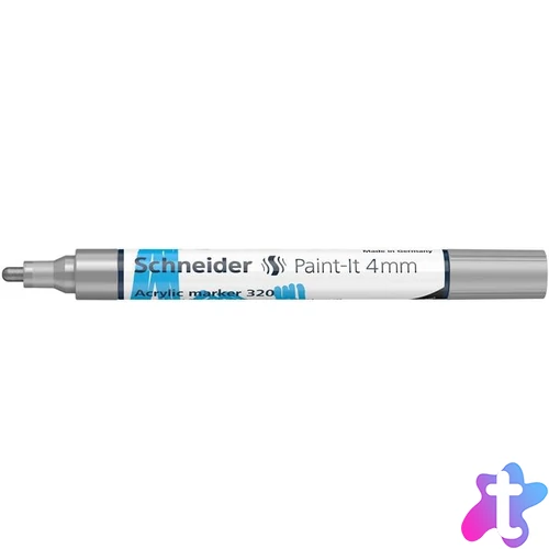 Dekormarker, akril, 4 mm, SCHNEIDER "Paint-It 320", ezüst