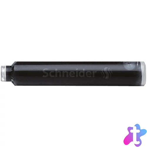 Töltőtoll patron, 6 db, SCHNEIDER, fekete