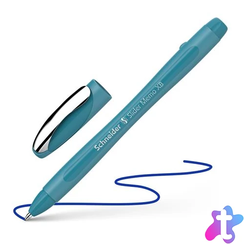Golyóstoll, 0,7 mm, kupakos, SCHNEIDER "Slider Memo XB", pávakék