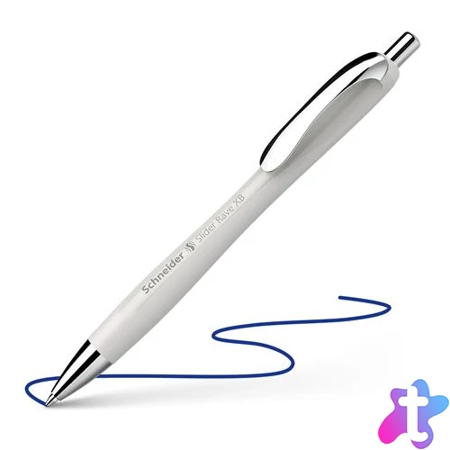 Golyóstoll, 0,7 mm, nyomógombos, SCHNEIDER "Slider Rave XB", ezüst szürke
