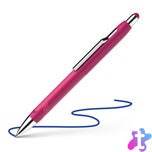 Golyóstoll, 0,7 mm, nyomógombos, szederszínű tolltest, SCHNEIDER "Epsilon XB", kék