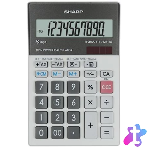 Számológép, asztali, 10 számjegy, SHARP "EL-M711G"