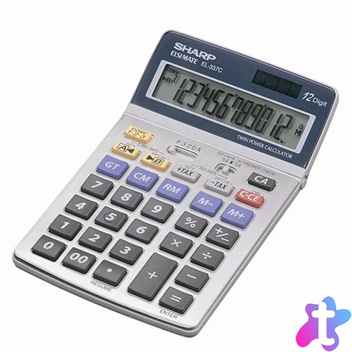 Számológép, asztali, 12 számjegy, SHARP "EL-337"
